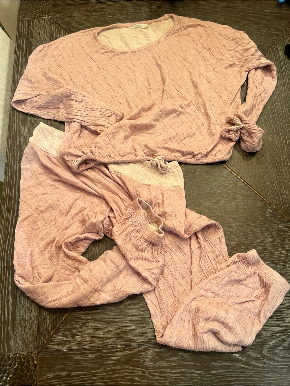 Barefoot dreams Cozy Ribbed Long-Sleeve Top & Jogger Lounge Set - Dusty Pink